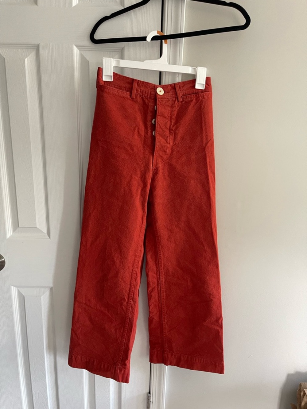 Jesse Kamm Women's Sailor Wide-Leg Pants in Red